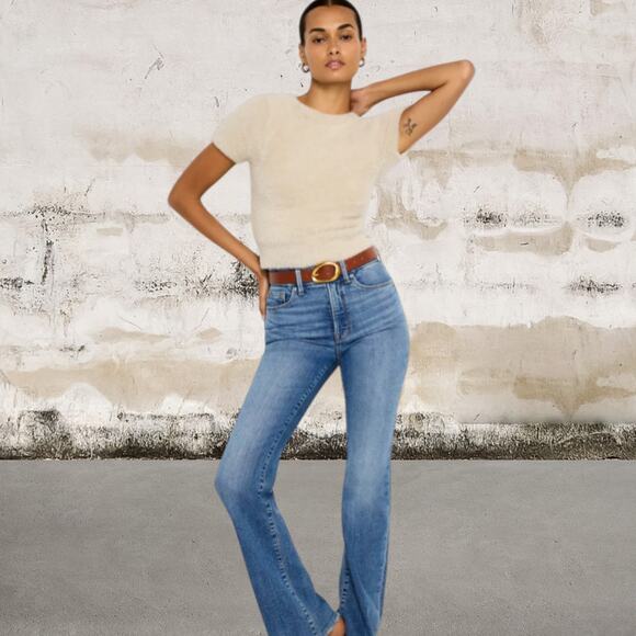 Good American NWT Classic Oval Buckle Belt in Cognac002 XL/1XL - Picture 2 of 7